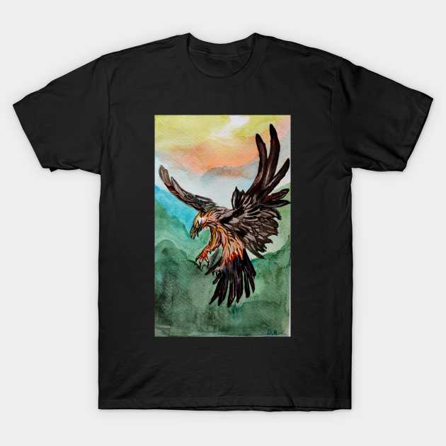 Vulture / Eagle in watercolors T-Shirt by Ala Lopatniov